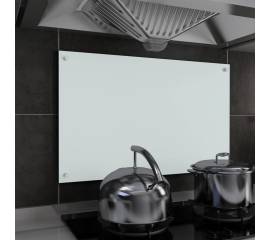 Panou antistropi bucătărie, alb, 80x50 cm, sticlă securizată
