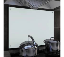 Panou antistropi bucătărie, alb, 80x60 cm, sticlă securizată