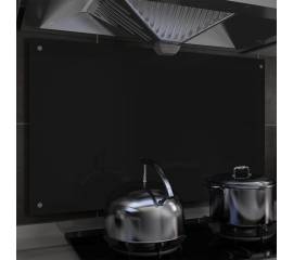 Panou antistropi bucătărie, negru, 100x60 cm, sticlă securizată