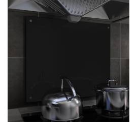 Panou antistropi bucătărie, negru, 70x60 cm, sticlă securizată