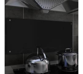 Panou antistropi bucătărie, negru, 90x40 cm, sticlă securizată