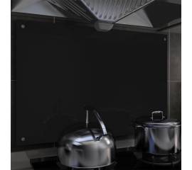 Panou antistropi bucătărie, negru, 90x60 cm, sticlă securizată