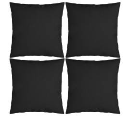 Perne decorative, 4 buc., negru, 60 x 60 cm, material textil