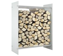 Rastel lemne de foc, alb, 80x35x100 cm, sticlă securizată