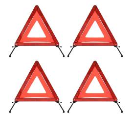 Triunghiuri avertisment trafic, 4 buc., roșu, 56,5x36,5x44,5 cm