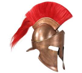 Coif războinic grec, antichizat, joc de rol, arămiu, oțel