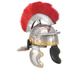Coif soldat roman antic, joc de rol, argintiu, oțel
