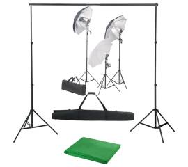 Kit studio foto cu set de lumini și fundal