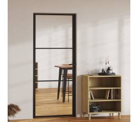 Ușă de interior, negru, 83x201,5 cm, sticlă esg și aluminiu
