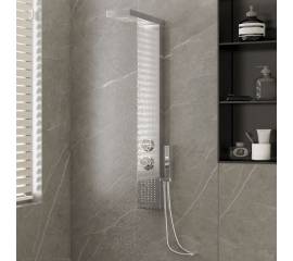Sistem panou de duș, pătrat, oțel inoxidabil