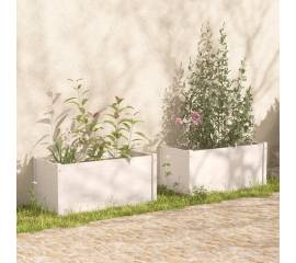 Jardiniere de grădină 2 buc. alb 100x50x50 cm lemn masiv pin