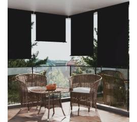 Copertină laterală de balcon, negru, 117x250 cm