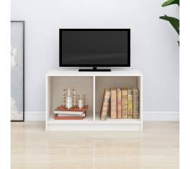 Comodă tv, alb, 70x33x42 cm, lemn masiv de pin