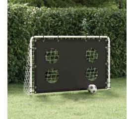 Poartă de fotbal cu plasă de antrenament, 184x61x122 cm, oțel