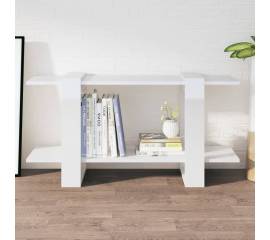 Bibliotecă, alb extralucios, 100x30x51 cm, lemn compozit