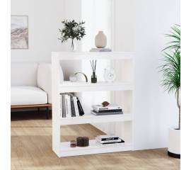 Bibliotecă/separator cameră alb, 80x30x103,5 cm, lemn masiv pin