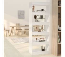 Bibliotecă/separator cameră, alb, 60x30x166 cm, pal