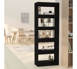 Bibliotecă/separator cameră, negru, 60x30x166 cm, pal
