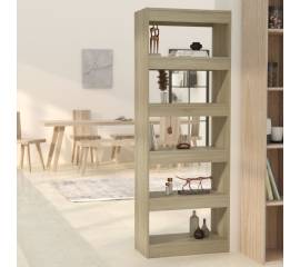 Bibliotecă/separator cameră, stejar sonoma, 60x30x166 cm, pal