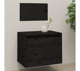 Dulap de perete, negru, 45x30x35 cm, lemn masiv de pin