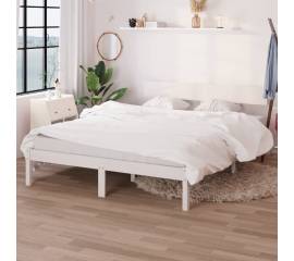 Cadru de pat uk mic dublu, alb, 120x190 cm, lemn masiv de pin