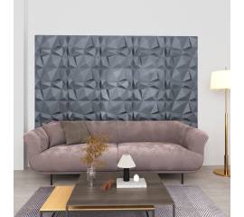 150919  3d wall panels 24 pcs 50x50 cm diamond grey 6 m²