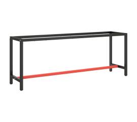 Cadru banc de lucru, negru mat/roșu mat, 210x50x79 cm, metal