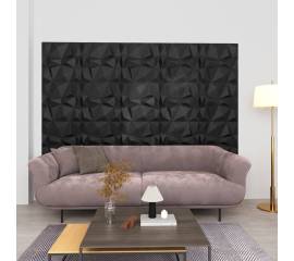 Panouri de perete 3d 48 buc. negru 50x50 cm model diamant 12 m²