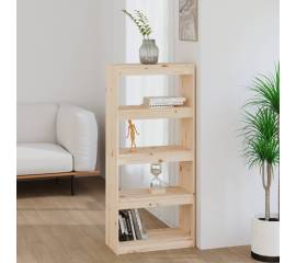 Bibliotecă/separator cameră, 60x30x135,5 cm, lemn masiv de pin