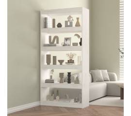 Bibliotecă/separator cameră alb 80x30x167,4 cm lemn masiv pin