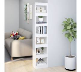 Bibliotecă/separator cameră, alb, 40x30x198 cm