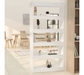 Bibliotecă/separator cameră, alb, 80x30x166 cm, pal