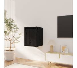 Dulap de perete, negru, 30x30x40 cm, lemn masiv de pin