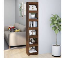 Bibliotecă/separator cameră, stejar maro, 40x30x198 cm
