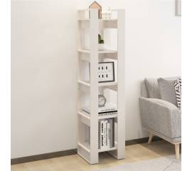 Bibliotecă/separator cameră, alb, 41x35x160 cm, lemn masiv pin