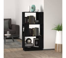Bibliotecă/separator cameră, negru, 51x25x101 cm lemn masiv pin