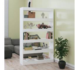 Bibliotecă/separator cameră, alb extralucios, 100x30x166 cm