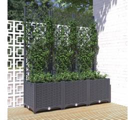 Jardinieră de grădină cu spalier,gri închis, 120x40x136 cm, pp