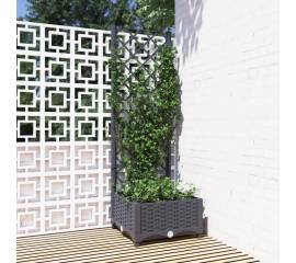Jardinieră de grădină cu spalier,gri închis, 40x40x121,5 cm, pp