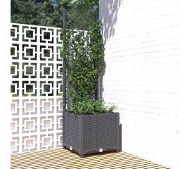 Jardinieră de grădină cu spalier,gri închis, 40x40x136 cm, pp