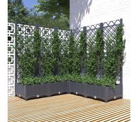 Jardinieră de grădină cu spalier,gri închis,120x120x121,5cm, pp