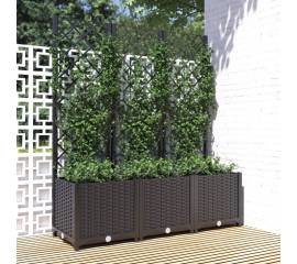 Jardinieră de grădină cu spalier negru, 120x40x136 cm, pp