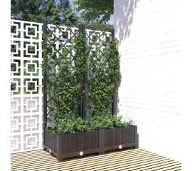 Jardinieră de grădină cu spalier negru, 80x40x121,5 cm, pp