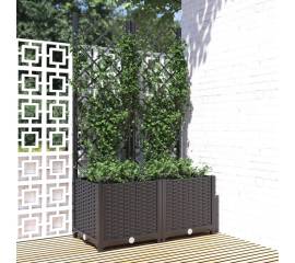 Jardinieră de grădină cu spalier negru, 80x40x136 cm, pp