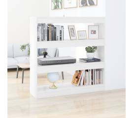 Bibliotecă/separator cameră, alb, 100x30x103 cm