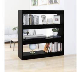 Bibliotecă/separator cameră, negru, 100x30x103 cm
