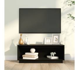 Comodă tv, negru, 90x35x35 cm, lemn masiv de pin
