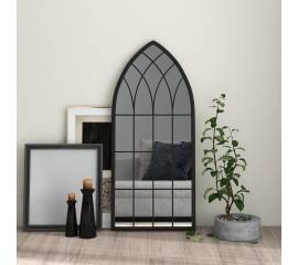Oglindă, negru, 100x45 cm, fier, utilizare în interior