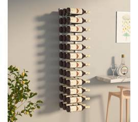 Suport sticle de vin montat pe perete, 36 sticle, alb, fier