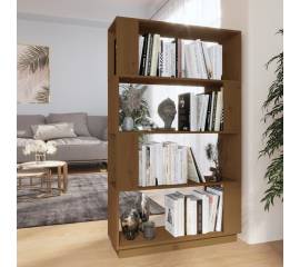 Bibliotecă/separator cameră maro miere, 80x25x132 cm lemn pin